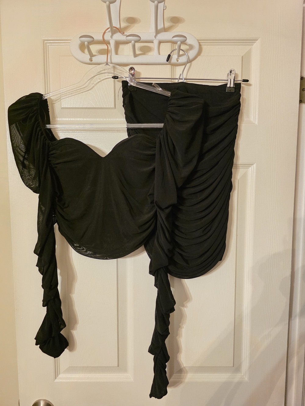 Fashion Nova Black Ruched Two-Piece Set